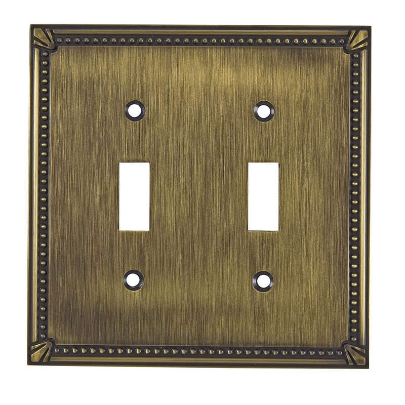 2-Gang Toggle Light Switch Wall Plate, Antique English