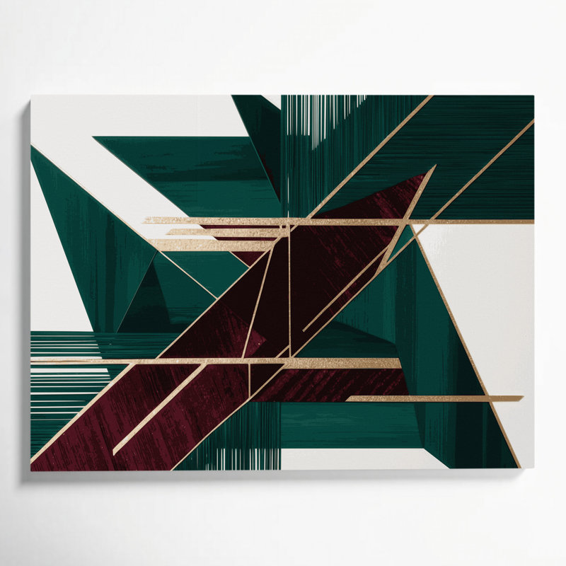 «Geometric Abstraction 63», art mural sur toile bleue, H 11 po x l 14 po