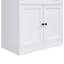Grande armoire de rangement arquée blanche de 71 po avec portes en verre trempé, tablettes à 5 niveaux et organisateurs de porte