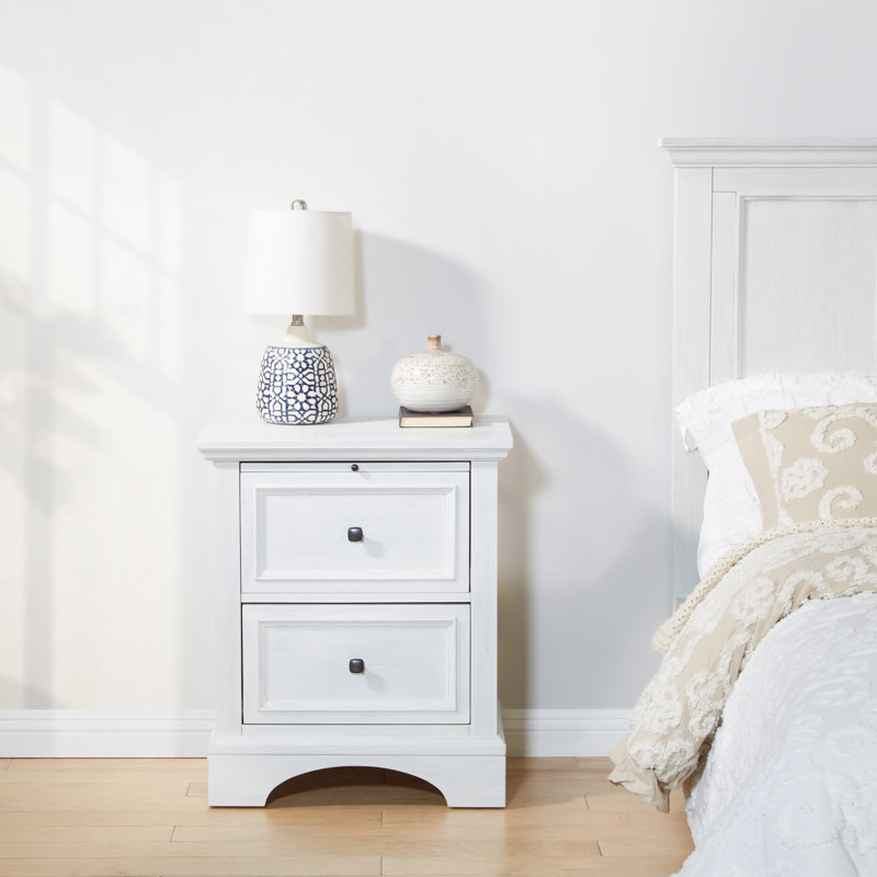 Bunbury 23.63'' W Nightstand, Rustic White