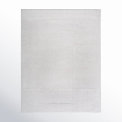 Kyrie Solid Color Hand Loomed Wool/Cotton Area Rug in Ivory