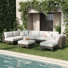 Ensemble de conversation pour canapé modulaire d'extérieur en osier 9 pièces 9 pièces avec coussins épais pour la pelouse et le jardin