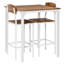 Ensemble de table de bar 3 pièces, ensemble de table de salle à manger à hauteur de comptoir industriel, table de bar et chaises avec pieds et repose-pieds en acier, blanc-279707718-279707719-279707736-279707738