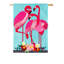Polyester 44 x 28 po flamant rose 2 côtés drapeau maison