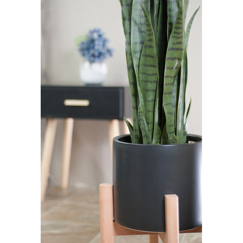 Finnegan Handmade Pot Planter, Black/Natural