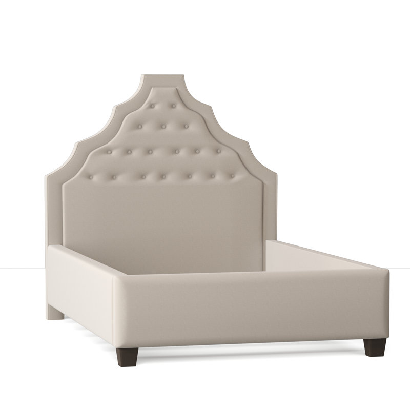 Lexi Upholstered Bed, California King, Bella Black Performance Velvet, Brown Mahogany