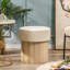 Brumbaugh Beige Velvet Pouf-1380908967