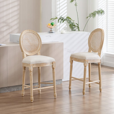 Ensemble de 2 chaises de bar hauteur française de 26 po French Country
