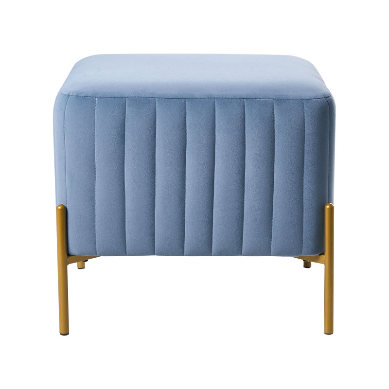 Footstool Benzant Velvet, Blue