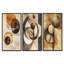Orbiting Shapes in Sepia Space - Abstract Shapes, impression sur toile 3 pièces-129076119-129076124
