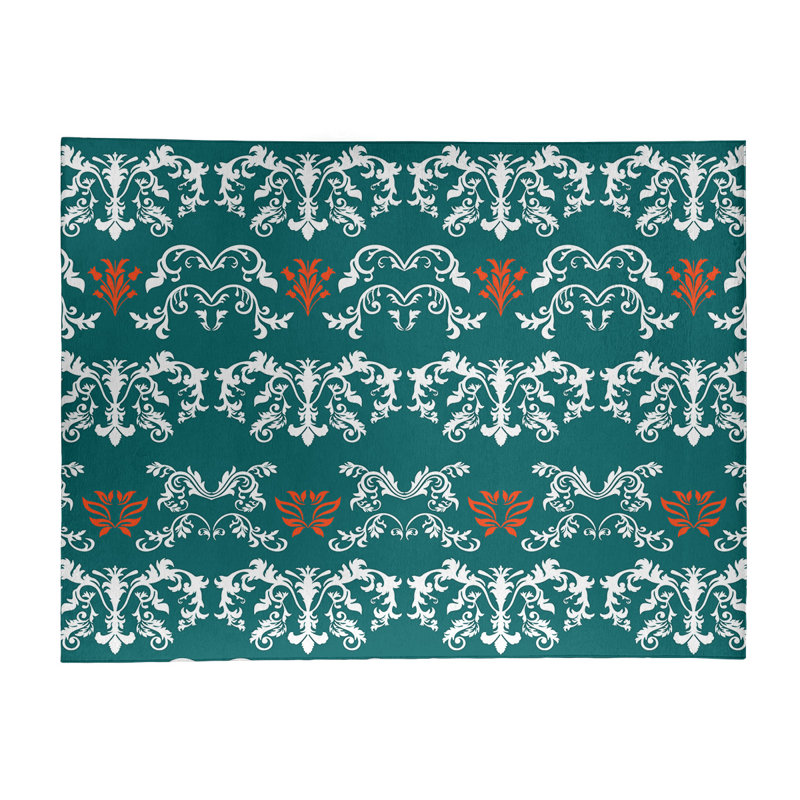 Damask Indoor Rug, Rectangle 9' x 12'