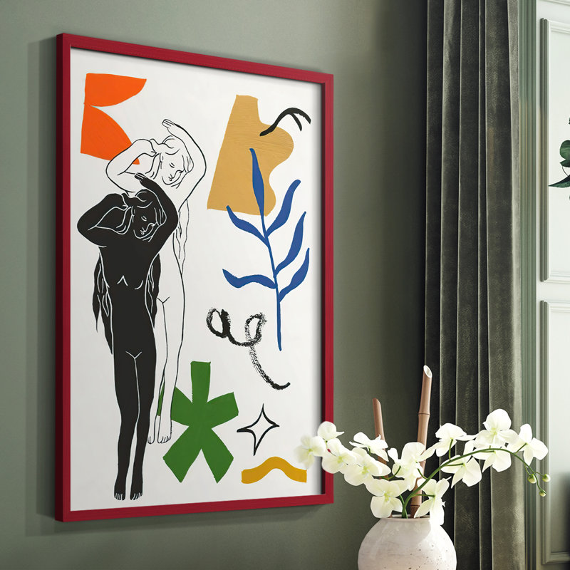 Vénus étoilée I, reproduction encadrée - bois massif, Rouge, H 10 po x l 8 po