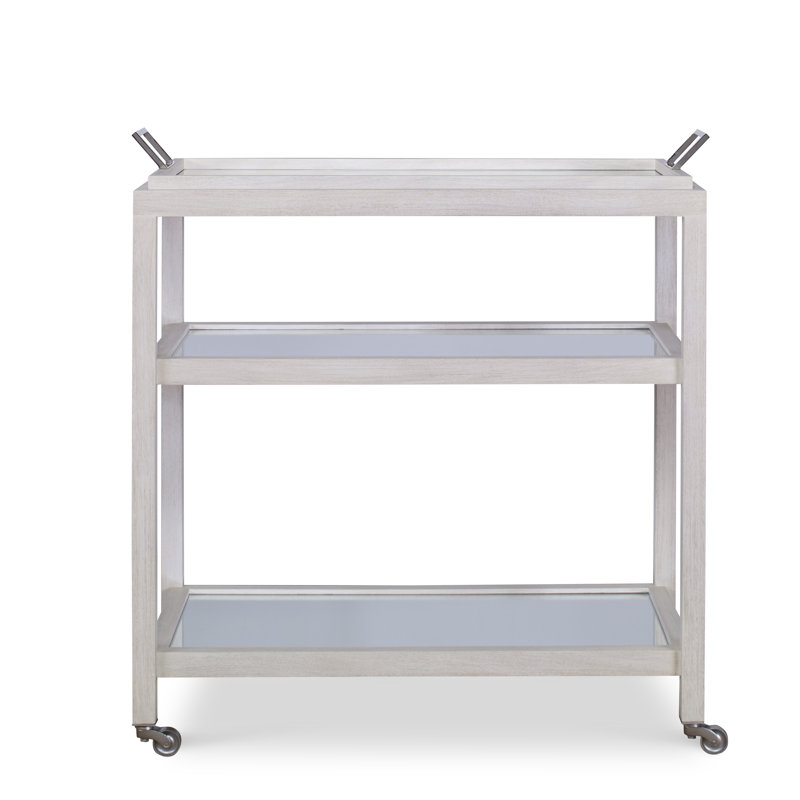 Caribe Solid Wood Bar Cart, Coconut
