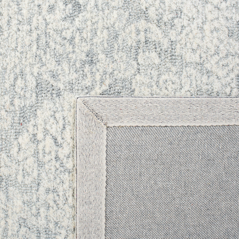 Amaya Hand Tufted Wool/Cotton Oriental Rug in Light Gray, Round 6'