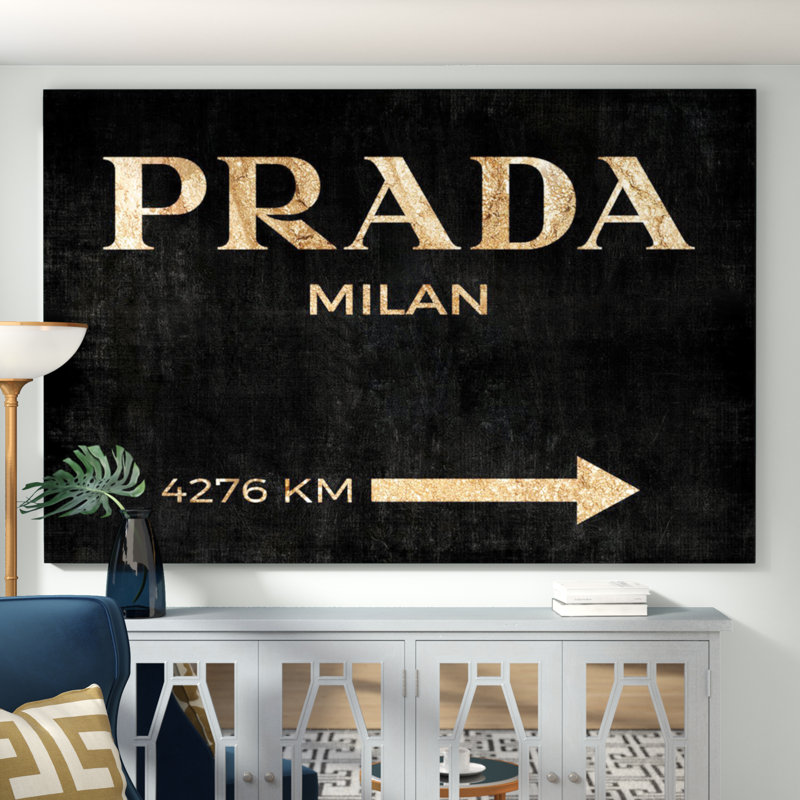 «Milan Noir», art textuel sur toile tendue, H 36 po x l 52 po x P 1,5 po