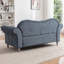 Causeuse en velours 66,5 po, Chesterfield touffeté à losanges cristal, gris-115949297