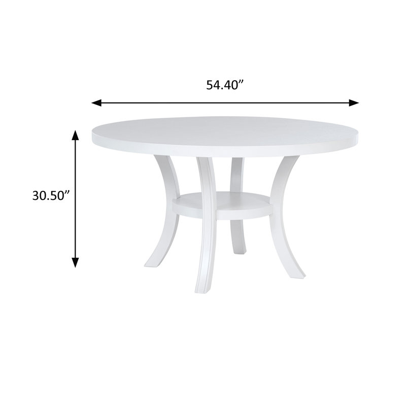 54.4" W Modern Classics Dining Table, White