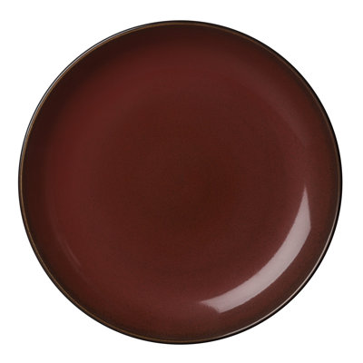 Rustic Crimson Round Coupe Plates, 8 1/2", by Luzerne