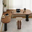 Light-walnut + Black L-Shaped Solid Wood desk-1778240112-1778240114