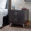 Table de chevet 2 tiroirs en MDF avec pieds en plastique, espresso