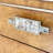 Modern sea shell handle drawer accent cabinet
