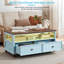 Table basse de style champêtre avec rangement et deux tiroirs-1084252224