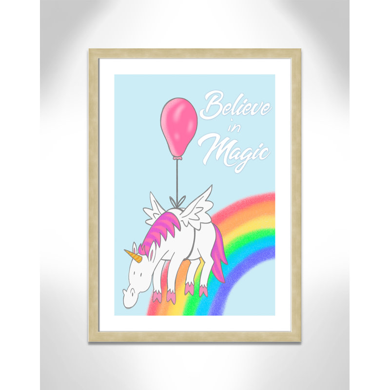 Believe in Magic 1, impression sur papier, H 34,5 po x l 24,5 po x P 0,6 po, Encadré plat champagne
