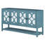 Console / armoire de rangement / buffet élégant avec portes en miroir, tablettes spacieuses et pieds en bois d'acacia durable-361833579