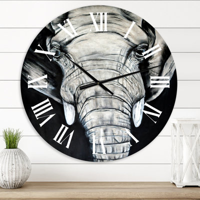 Le portrait d'un éléphant d'Afrique - Horloge murale de ferme