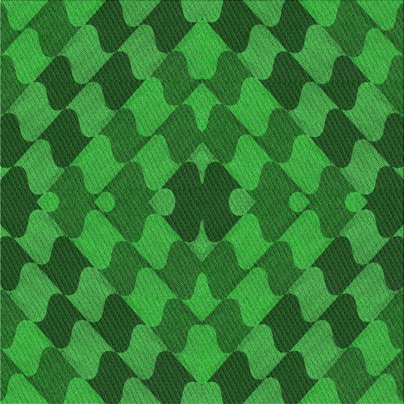 Tapis vert à motif abstrait, Carré 6 pi