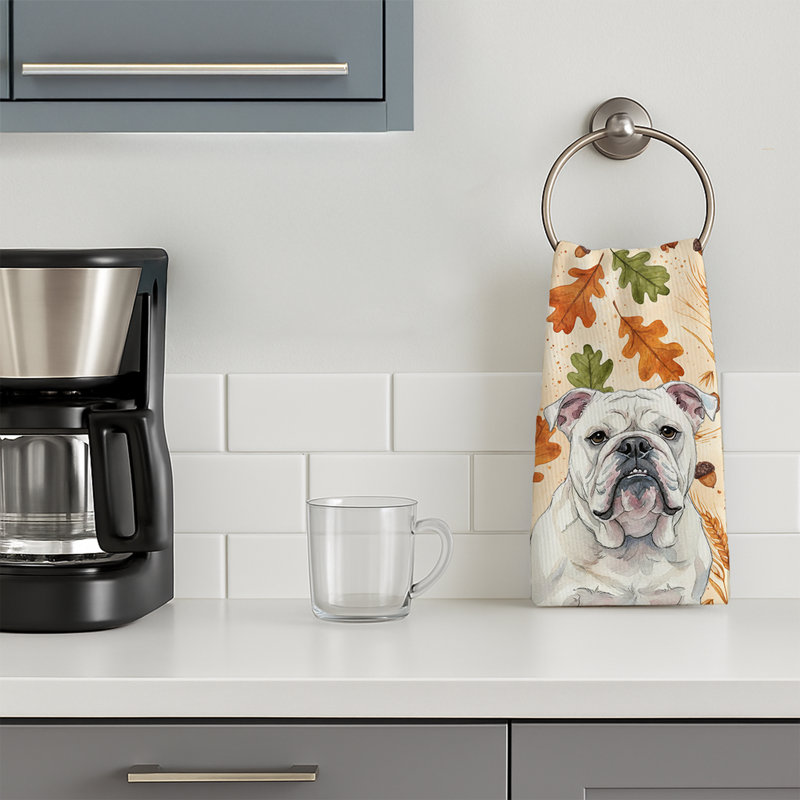 Serviette de cuisine tricolore Sheltie, White English Bulldog