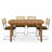 5-Piece Dining Table Set With Wooden Rectangular Table And 4 Rattan Back Chairs With Green Cushions