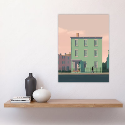 Wall Art Print House By Amy Denver Minimalist Soft Pastel Pink Minimalism Simple Modern Artwork Poster