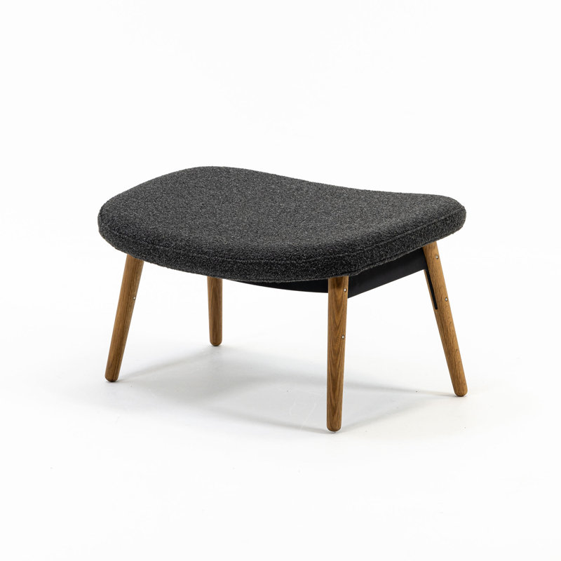 Ella Ottoman, Slate Rayon/Viscose, Oak