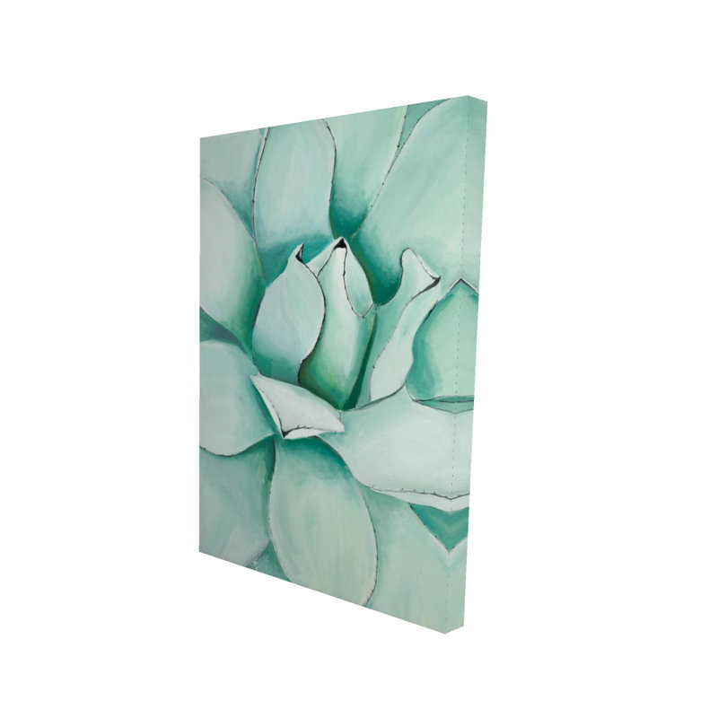 Succulent Closeup - Botanical Green Canvas for Home Decor