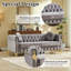 Canapé Chesterfield en velours avec coussins ronds