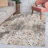 Angilina High-Low Shabby Damask Cream/Beige/Dark Gray Indoor/Outdoor Rug-250030742