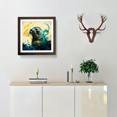 Seal Gestural - Single Picture Frame Print on Wood
