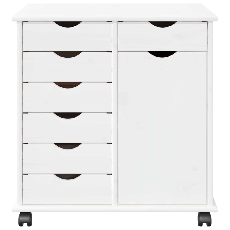 Solid Wood Rectangle Accent Cabinet, White