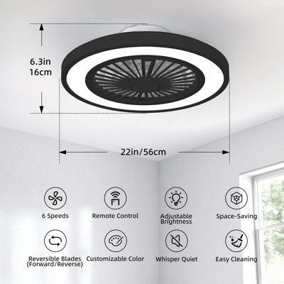 Ventilateur de plafond silencieux avec lumière DEL Quiet Smart Enclosed