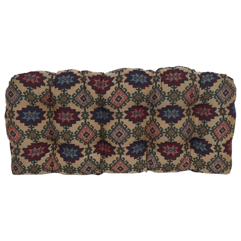 42-Inch By 19-Inch Rounded Back Tapestry Loveseat Cushion