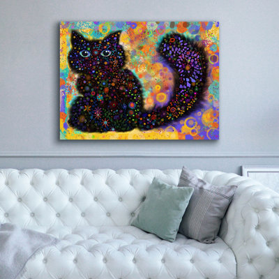 Wildon Home «Black Cat2v2» par Noemi Ibarz, art mural sur toile