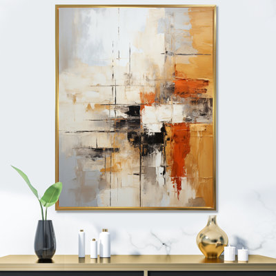 Orange Black Abstract Fractal Impressions - Print on Canvas