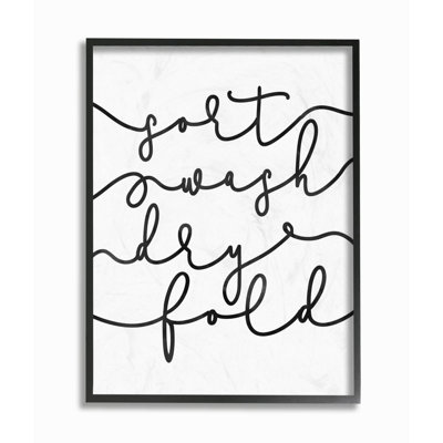 «Sort Wash Dry Fold Cursive Laundry» par Erica Billups - impression d'art textuel