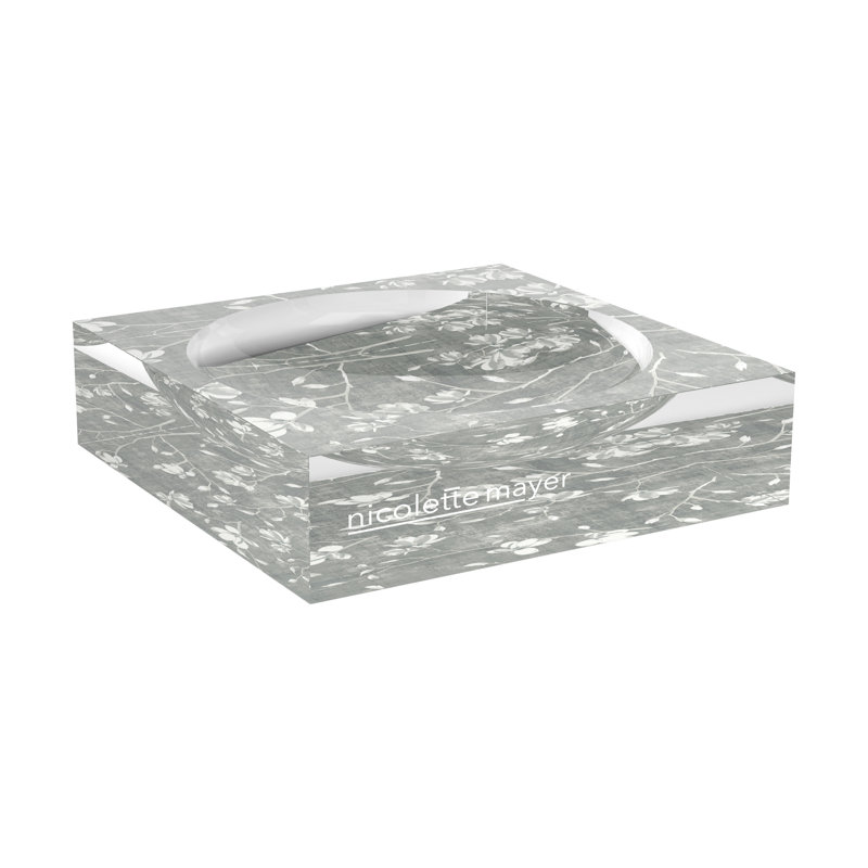 Bloom Acrylic Decorative Tray, 8"W x 8"D x 2"H