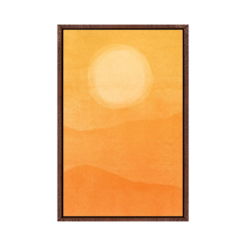 Rustic Afternoon Abstract - Print on Canvas, 101.6 cm H x 66.04 cm W, Classic Brown Wood Framed