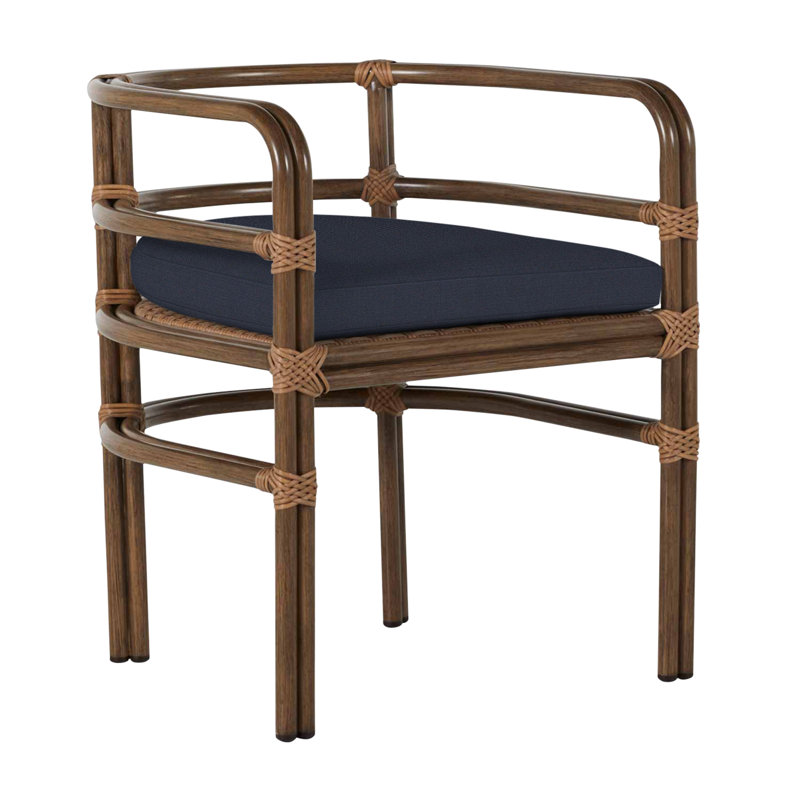 Malibu Arm Chair, No Welt, Linen Navy