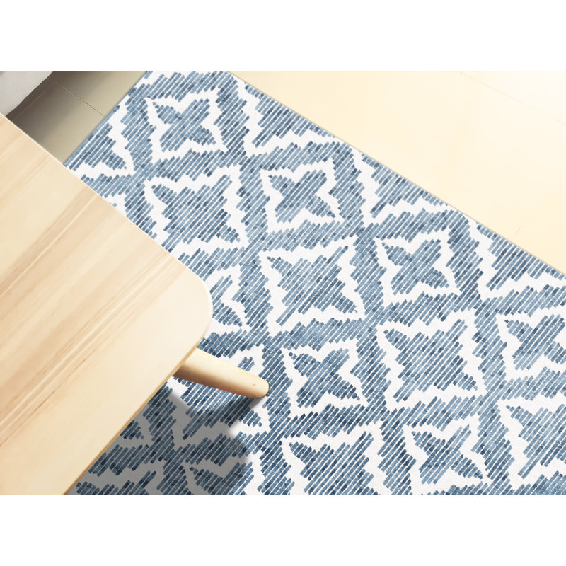 Cielo Blue Easy to Clean Vinyl Mat, Runner 2' x 6'