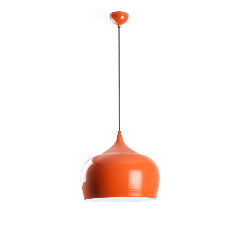 Elegant Adjustable Chandelier, Metal Body, Orange Finish, 11 x 11 x 28.3 inches | Height Adjustable from 14 to 49.2 inches | 1 x E27 Socket Max 40 W, Perfect for Dining Room & Living Space, Modern Design