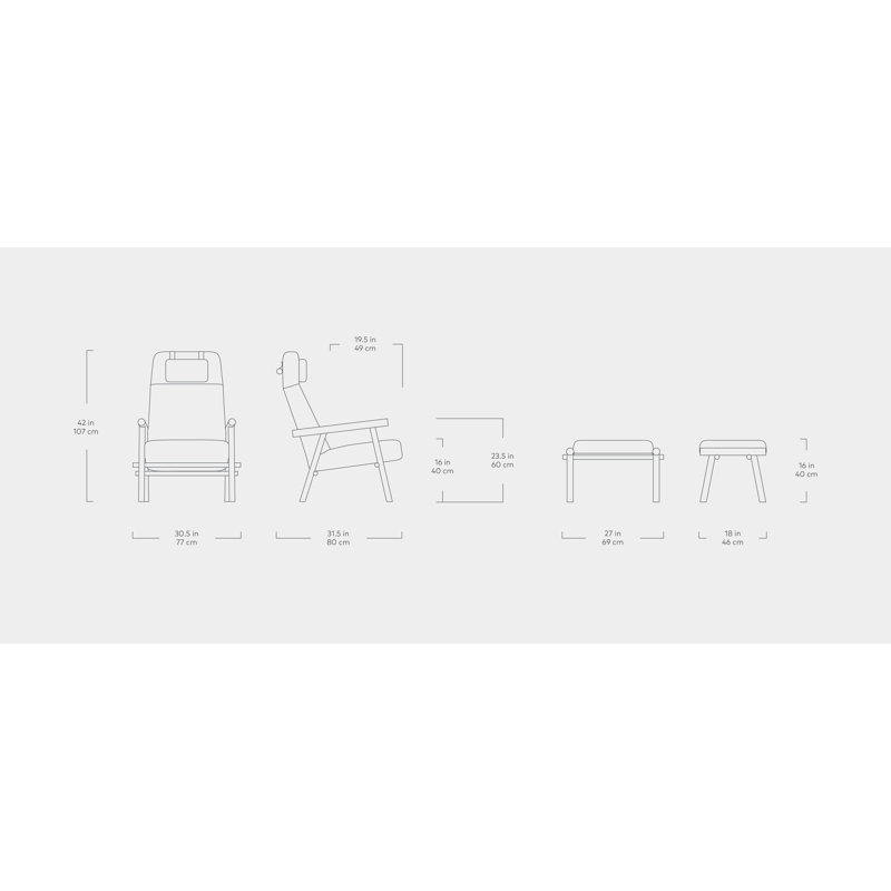 Labrador Chair and Ottoman, Auckland Willow 100% Polyester